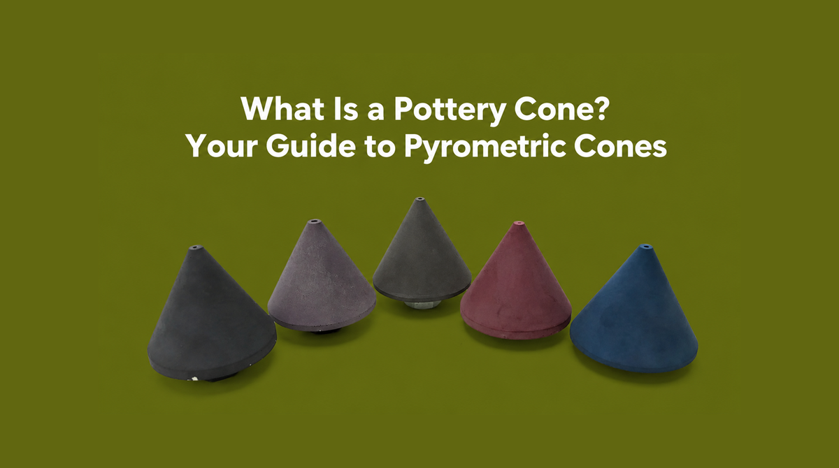 Pyrometric cones in a kiln showing different stages of bending during a pottery firing