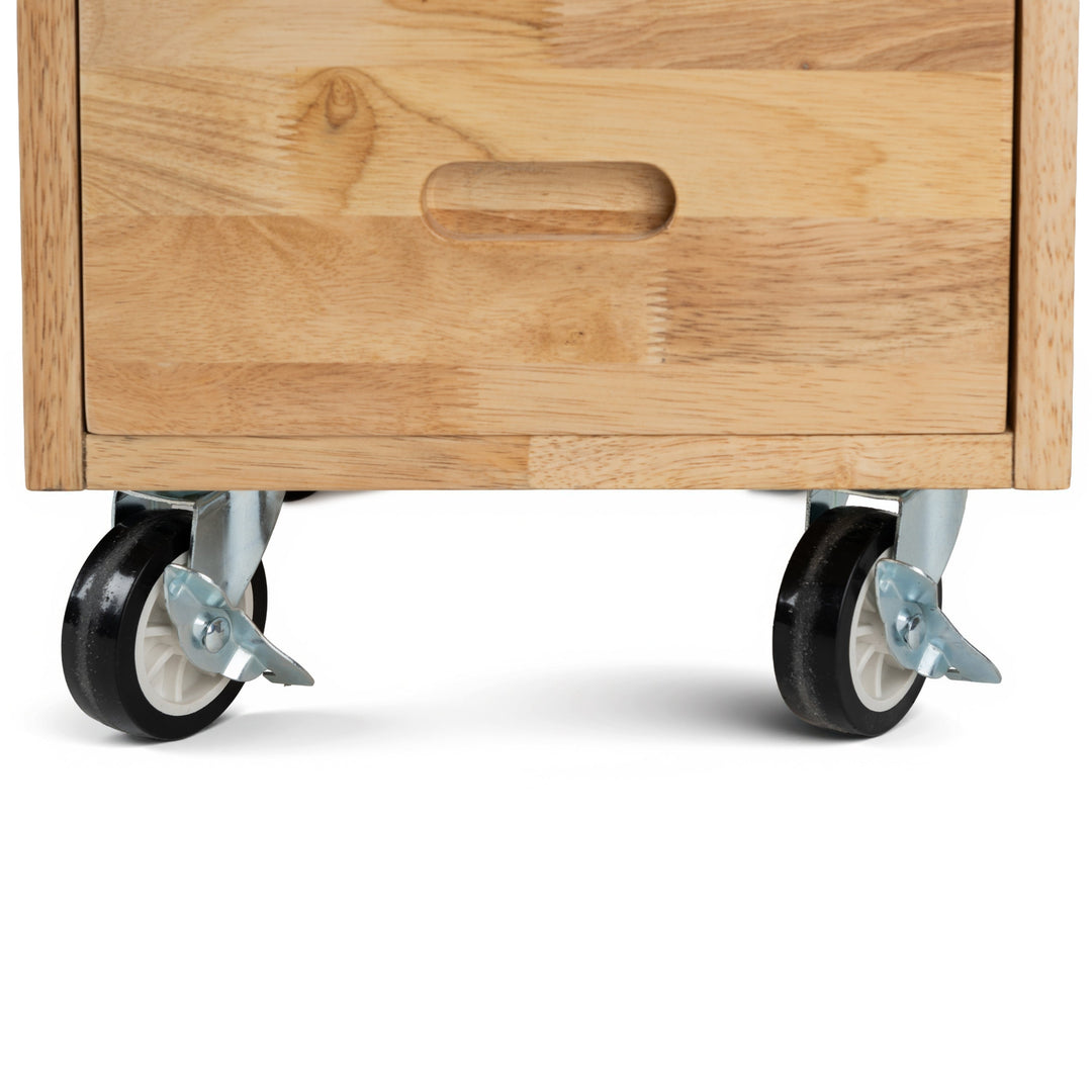 7 Drawer Rolling Cabinet - Heavy Duty Casters, Hardwood