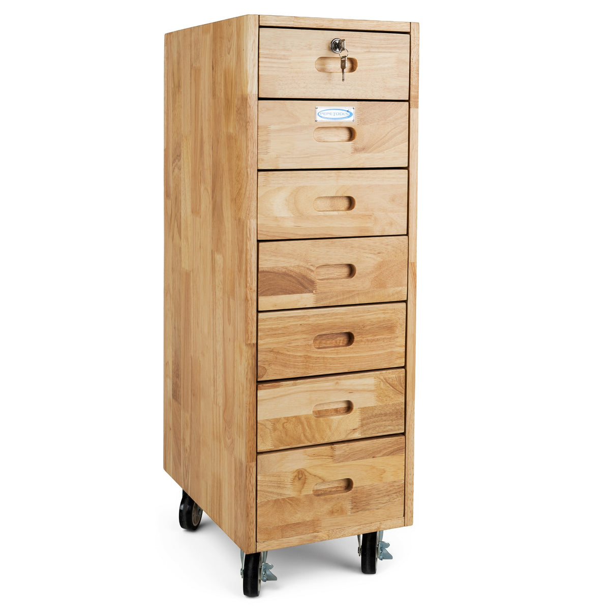 7 Drawer Rolling Cabinet - Heavy Duty Casters, Hardwood - Kiln Frog