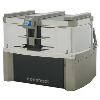 Evenheat Kiln - Studio Pro 41, a large front-loading kiln with a silver and gray finish, featuring a digital control panel ideal for ceramics, pottery, glass fusing, and heat treating applications.
