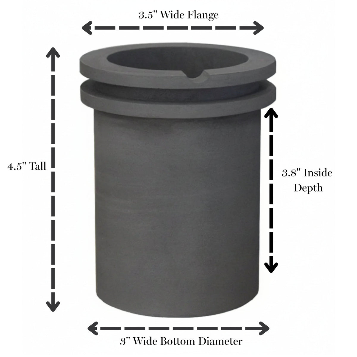 100 Oz Quick Melt Table Top Graphite Crucible - Kiln Frog