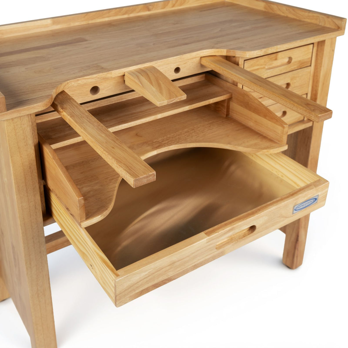 Classic Jewelers Work Bench, Premium Grade, Hardwood - Kiln Frog